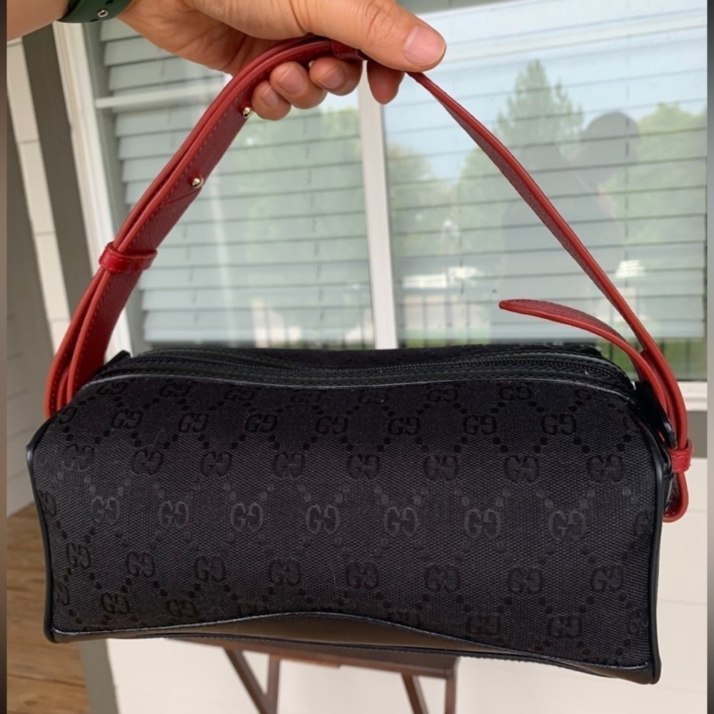 NEW Gucci GG MicroGuccissima canvas-leather box pouch with strap / handbag $978 - Picture 7 of 10